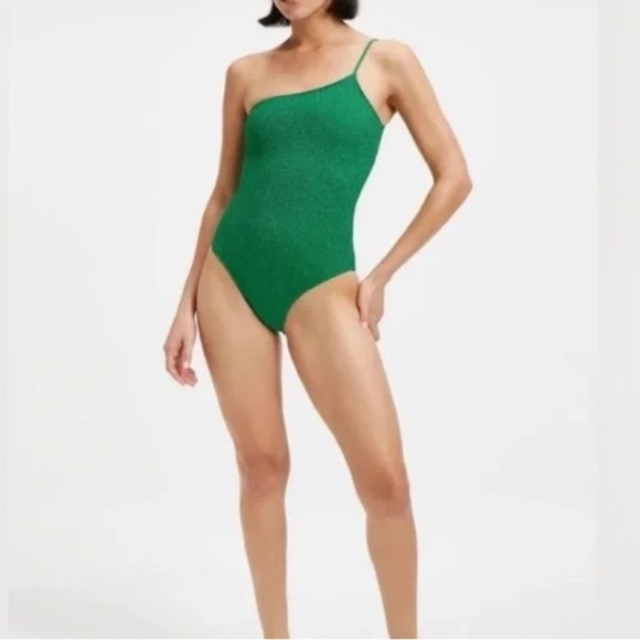 Good American Other - GOOD AMERICAN GREEN SPARKLE ONE PIECE BATHING SUIT SWIMSUIT 1/SMALL